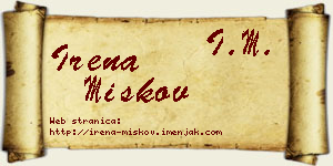 Irena Miškov vizit kartica